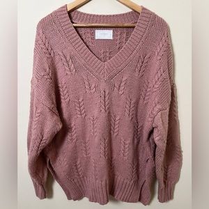Lucky Brand Pink V-Neck Sweater